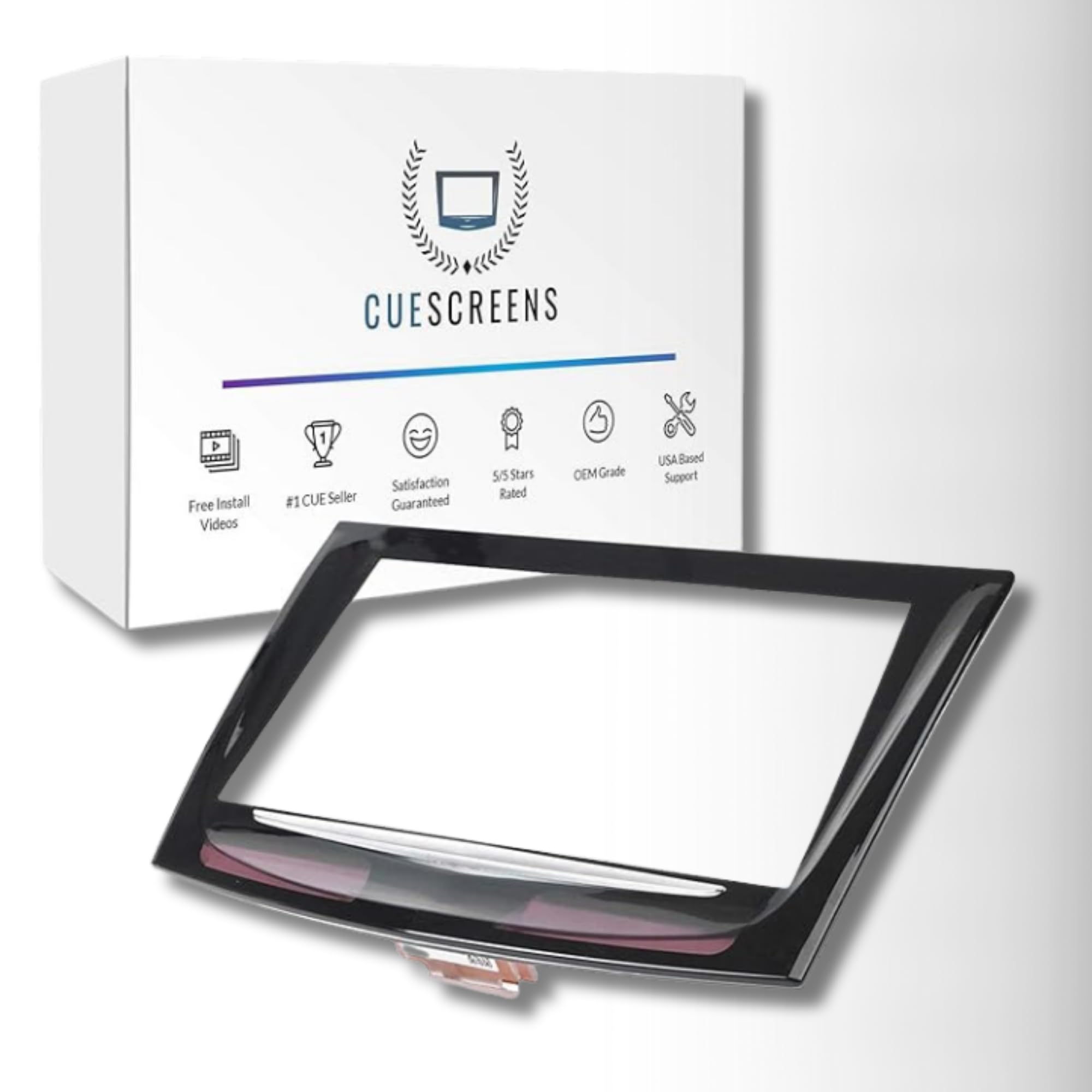 Photo 1 of Cadillac CUE Touch Screen Replacement – Compatible with 2013–2020 Models – Standard Gel-Free Display with New Dual-Mode Chip & Install Guide – Trusted Quality from Cuescreens USA