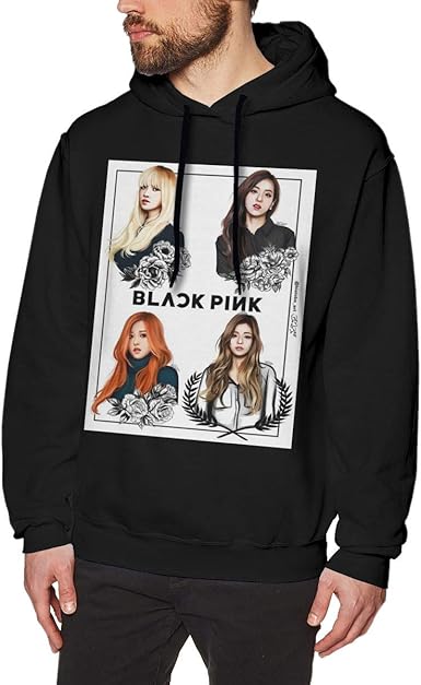 mens black and pink hoodie