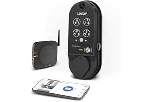 Lockly Vision Smart Lock, HD Video Doorbell Smart Locks for Front Door, Fingerprint Door Lock, Touchscreen Keypad, App Control, No Monthly Fee, Auto Lock - Matte Black