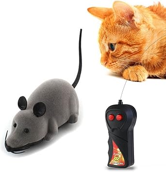 Amazon Rosenice 猫 おもちゃ ねずみ 電動 猫じゃらし リモコン付き ダイエット 運動不足解消 グレー Rosenice ネズミ ぬいぐるみ 通販