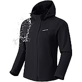 Pioneer Camp Women's Rain Jacket Waterproof Shell Jacket Hooded Windbreaker Lightweight Rain Coats for Outdoor Hiking Travel