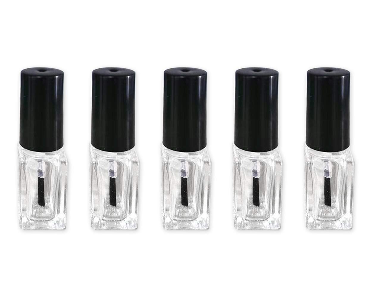 SCSpecial Nail Polish Bottles 5 Pieces 5 Milliliters Nail Polish Containers Empty Glass Bottles with Brush Cap