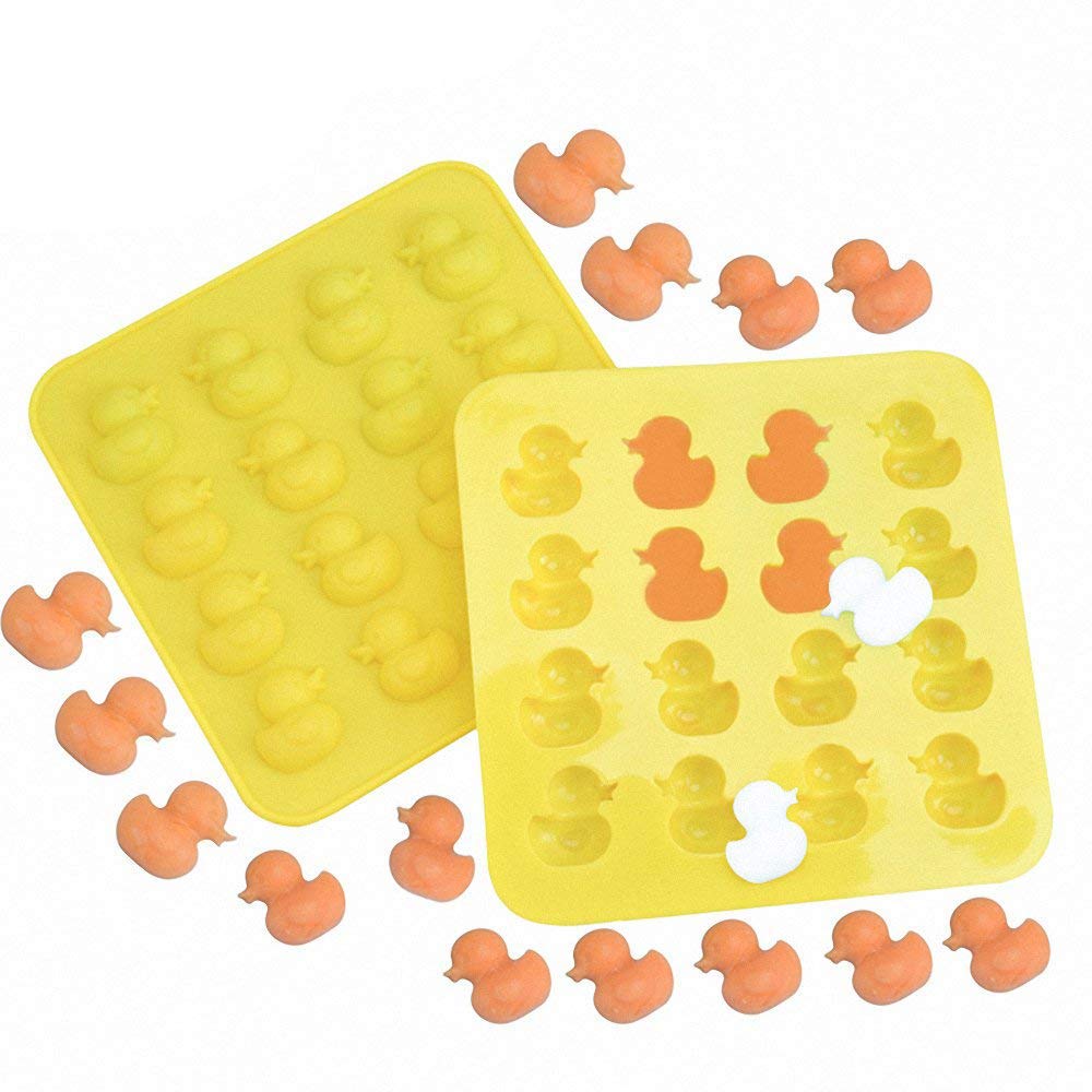 MoldFun 2-Pack Mini Size Rubber Duck Duckie Silicone Mold for Chocolate, Candy, Gummy, Ice Cube