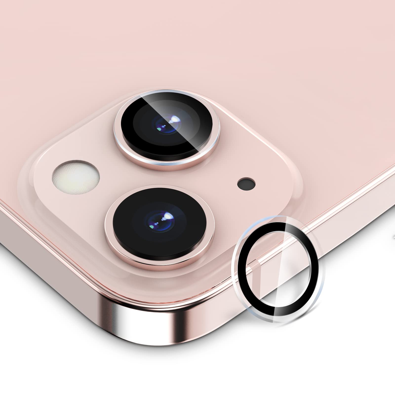 imluckies Designed for iPhone 13 / iPhone 13 Mini Camera Lens Protector, Keep Orignal Lens Design, HD Tempered Glass + Black Night Circle, 9H Scratch Resistance Cover for 13/Mini 5G 2021