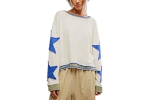 Amiblvowa Oversized Graphic Sweatshirt for Women Y2k Long Sleeve Drop Shoulder Crewneck Shirt Tops Vintage Sweater Jacket