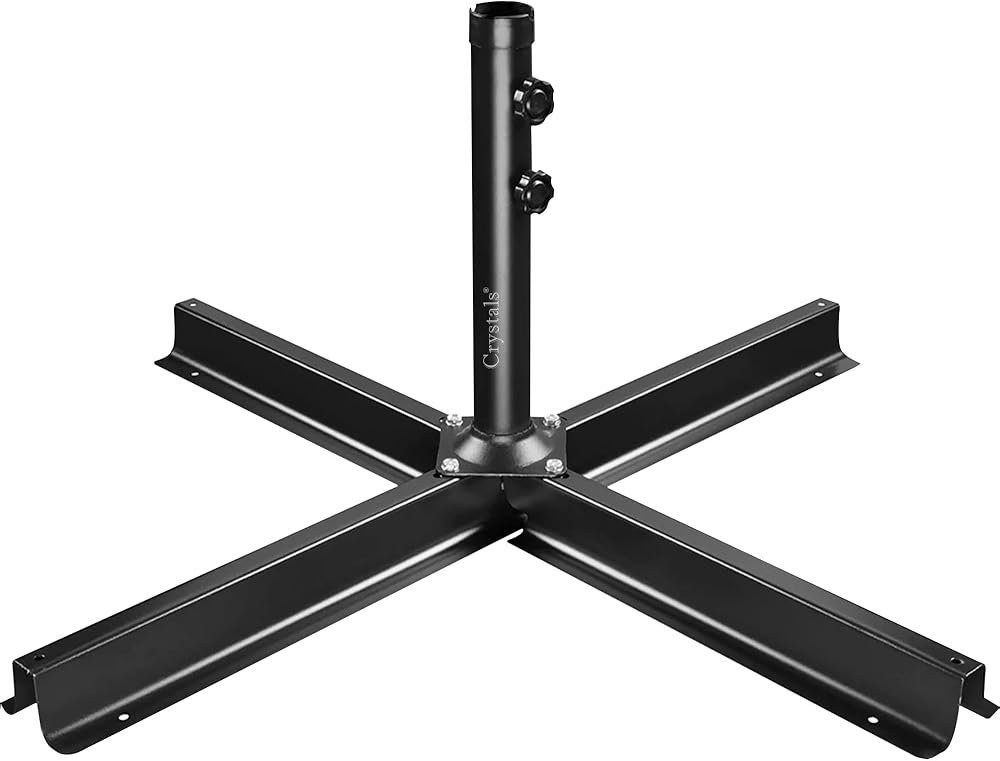 Crystals Cross Frame Parasol Base for Outdoor Garden Patio Umbrella Pole Stand