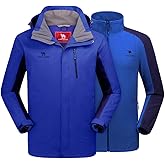 CAMEL CROWN Men's Ski Jacket 3 in 1 Waterproof Winter Jacket Snow Jacket Windproof Hooded with Inner Warm Fleece Coat