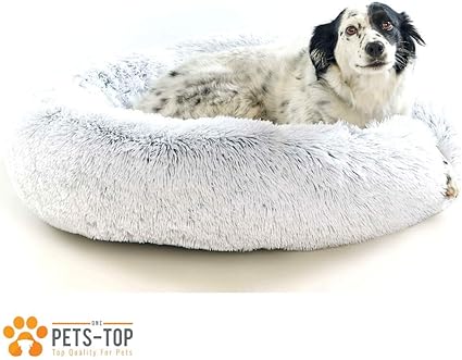 One Pets Top Coussin Chien Chat Apaisant Déhoussable Rond Dodo Donut Panier Petit Moyen 60 Cm Relaxant Soutient Orthopédique Mousse 23 Kgm3 Haute