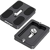 MEKNIC Camera Quick Release Plate PU50 2 Pieces QR Small Plate with 1/4"-20 Screw,Tiny Universal Quick Release Plate for Arca