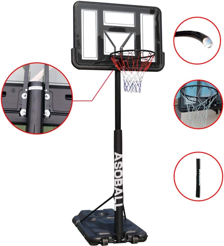 Amazon Wenzhe バスケットゴール ポータブル バスケットボール用ゴール バスケットボード バスケットボール スタンド アダルト トレーニング 屋外の 屋内 可動 高さ調節可能 63 1インチ Wenzhe バスケットボール ゴール
