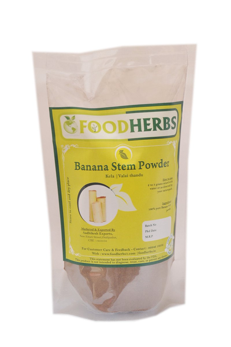 Foodherbs Banana Stem Powder (200 Gm/0.44 Lbs) Helps with Kidney Stones