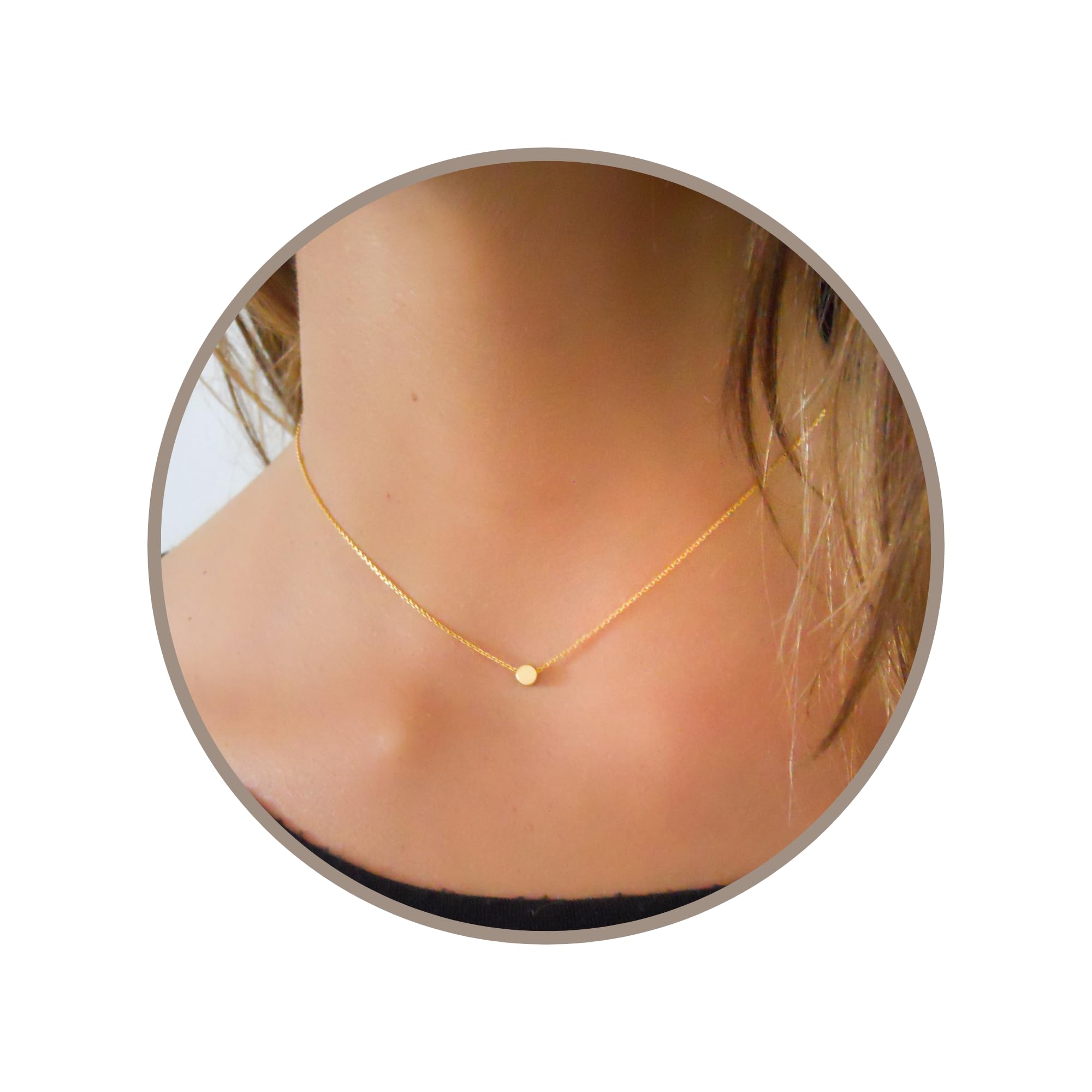 Photo 1 of Annika Bella Gold Chain Choker, Short Dot Bead Charm Necklace, for Women, Tiny Round Charm Necklace (Gold)