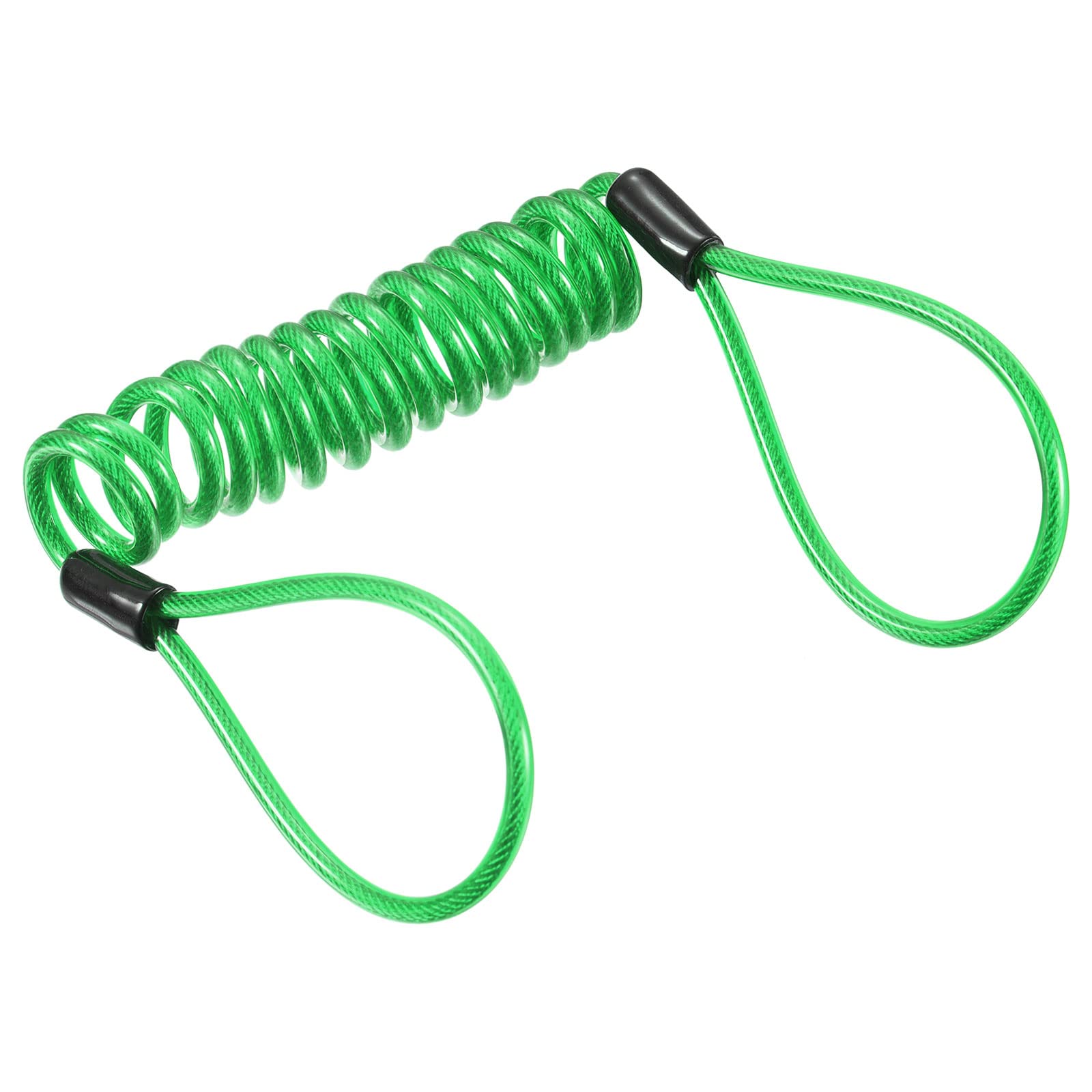 PATIKIL Security Steel Cable 3.5mm x 1.2m/3.94ft Coated Spring Luggage Lock Wire Rope with Double Loop Green