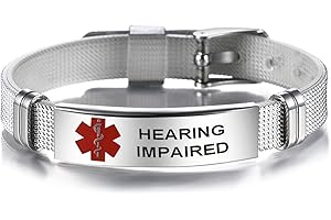 NARTGO Red Medical Alert ID Emergency Bracelet for Women Men's First Aid Seniors Health Alarm Stainless Steel Plate Adjustable PVC Band Bracelets