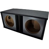 American Sound Connection Car Audio Dual 10" Slot Vented Paintable Baffle Stereo Sub Box Enclosure