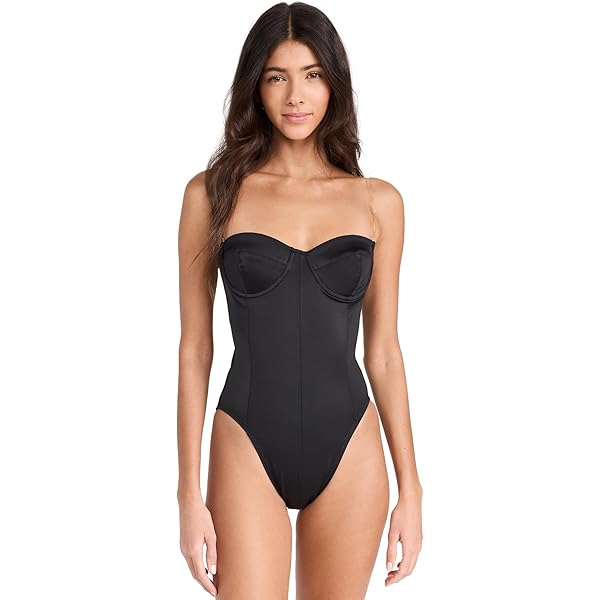 Norma Kamali Women's Halter One Piece Swimsuit, Black, XS at