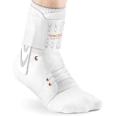 WHCOOL Slim-Fit Ankle Brace for Sprained Ankle, Quick Lace Up Ankle Support for Women Men with 2 Auto-Shaped Pads, Air Fabric Cool Ankle Stabilizer for Injury Recover, Running,Sports,White,M