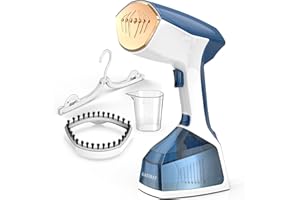 GANIBAY 1600W Steamer for Clothes with 360ML Tank, Fast Heat-Up and Auto-Off, LCD Steamer Iron 2 in 1 Fabric Wrinkle Removes with Hanger and Brush, Handheld Clothes Steamer and Portable Garment Steamer