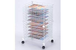 FDSDEFEN Art Drying Rack Removable Shelves ，Wall Art Drying Rack，Art Organizer for Kids, Art Studio and Tabletop Storage, Craft Room and Desktop (20 Shelves)