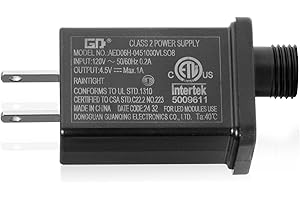 CYXG 4.5V 1A Class 2 Power Supply LED Transformer, LED Controller IP44 Low Voltage Transformer US Plug for Christmas Light, Halloween String Light