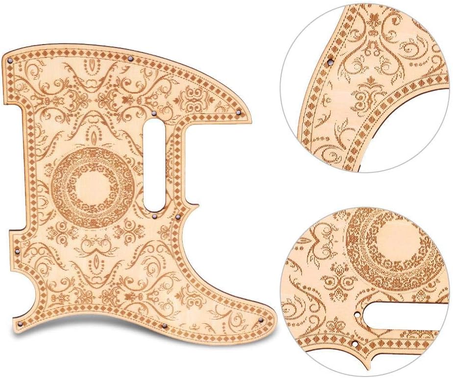 Guitar Pickguard, Maple Wood Plate Protector Engraving Vintage Style Pickguard Set for TL Guitar Replacement Parts - Image 3