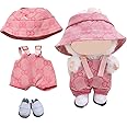 17cm Doll Clothes,Outfit for 17cm Dolls,6.7 Inches Cute Doll Clothes- Adorable Pink & Brown Doll Accessories,Keychain Clothing Set,No Doll(Style C(Clothes + hat+Shoe ))