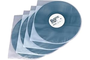 Vinyl Inner Sleeve - 50 Clear Vinyl Sleeve - Protects Your LP Albums from Scratches, Dirt and dust - Acid-Free Outer disc Sle