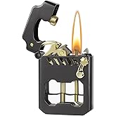 CHOICEDC Vintage Lighter, Cool Trench Lighter, Unique Mecha Metal Rocker Lighters, Novelty Refillable Kerosene Lighters with Transparent Visible Fuel Tank, Classic Gifts for Men Dad Husband, No Oil