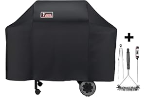 Kingkong 7573/7106 Cover for Weber Spirit 200, 300 Series and Genesis Silver Gas Grill Brush, Black