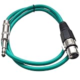 Seismic Audio - SATRXL-F2 - Green 2' XLR Female to