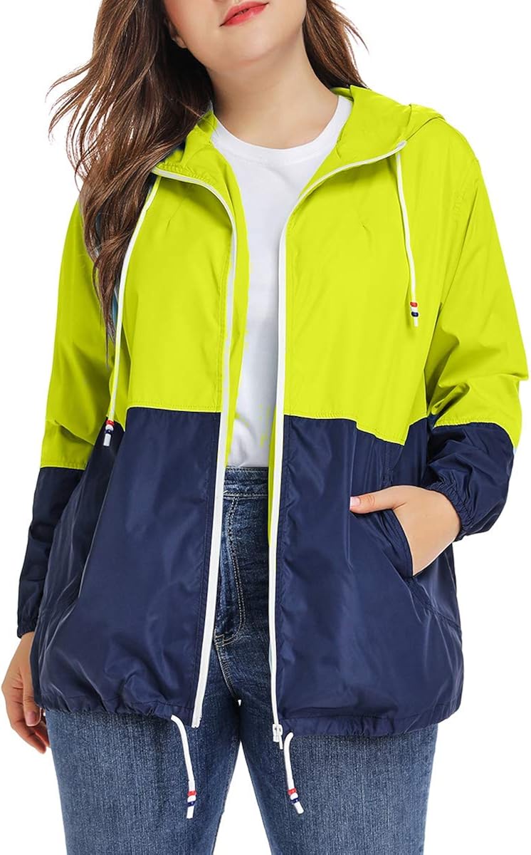 kacocob Women's Plus Size Rain Jacket Lightweight Hooded Rain Coat Windbreaker Amazon.ca kacocob Women's Plus Size Rain Jacket Lightweight Hooded Rain Coat Windbreaker Amazon.ca