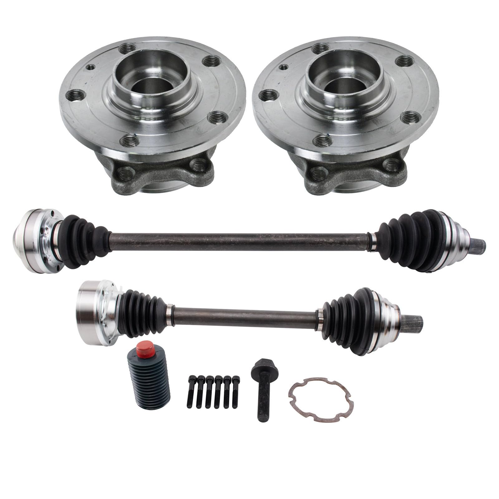 TRQ Front CV Axle Assemblies Front Wheel Bearing and Hub Assemblies 4 Piece Compatible with 2011 Volkswagen Jetta