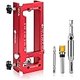Door Hinge Jig, Aluminum Alloy Door Hinge Template Kit for Router, Adjustable Mortise Jig Fits for 2.5" to 5" Length, Square,
