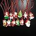 12 Pcs Christmas LED Light Up Santa Necklaces for Kids Party Favors, Christmas Stocking Stuffers Decorations Light up Toys Treat Bag Fillers Gift Wrap