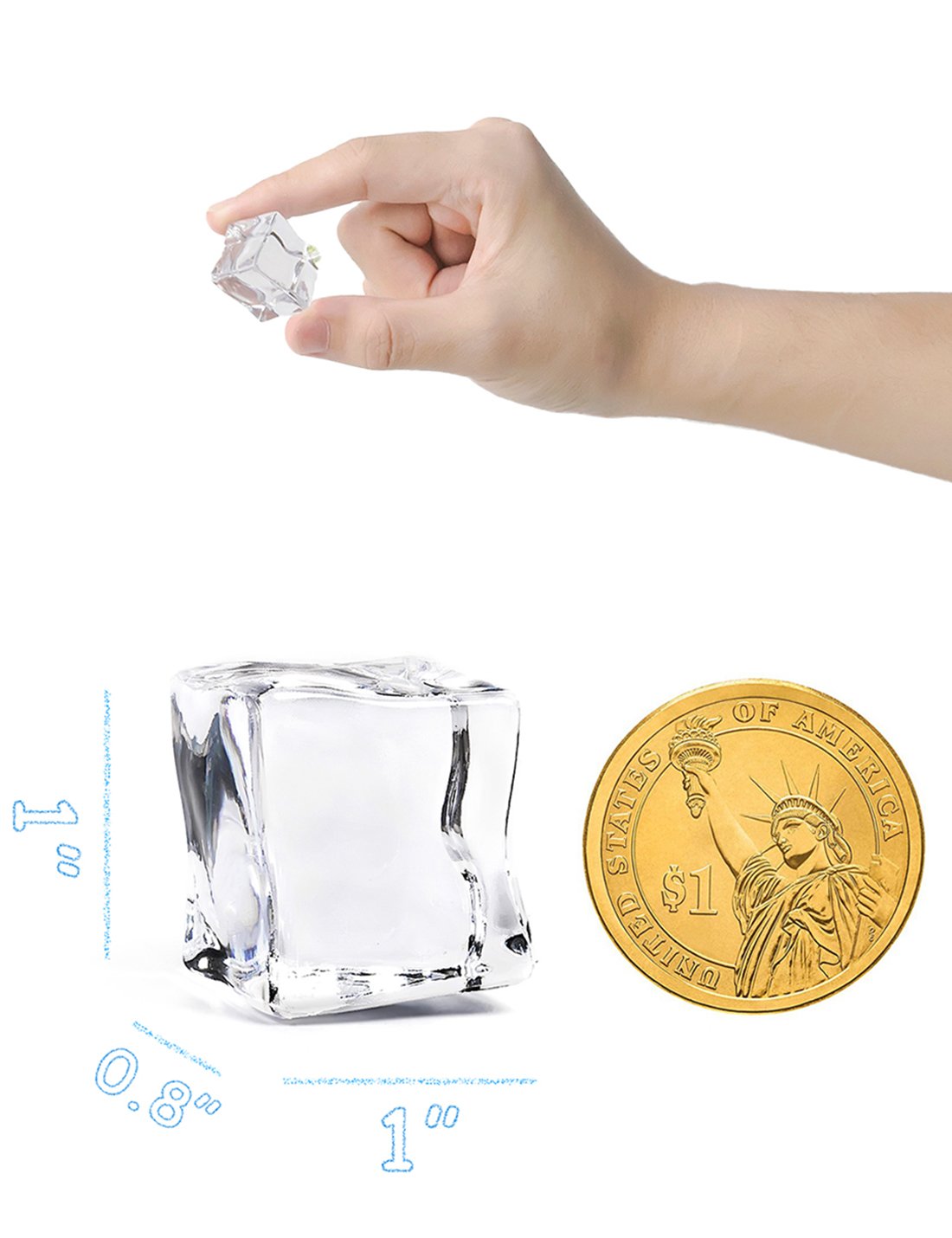 ⭐️ DomeStar 20 Pcs Clear Square Acrylic Ice Cubes Fake Ice Cubes for Photography Props or Decorations, 1\
