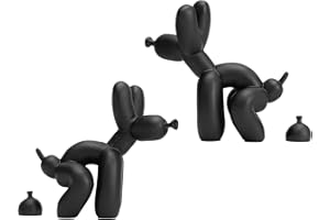 Artconal Balloon Dog Statue Decor, Black Small Knick Knacks Decoration, White Elephant Funny Gag Sharing Gifts, Humorous Balloon Animal Art Decoration