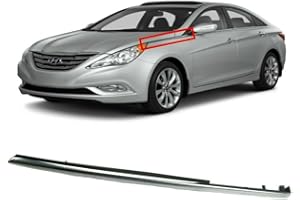 PARTS PORT Front Left ABS Chrome Fender Trim Molding Garnish Fits for 11-14 Hyundai Sonata, Replaces OEM 87771-3S000, 87771-3S001, 75135