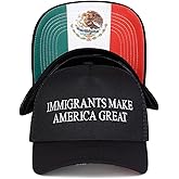 SPKTCHEN Immigrants Make America Great Embroidered Structured Mesh Baseball Cap Mexico Flag Adjustable Classic Mens