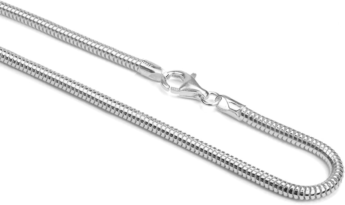 Sterling Silver Real 3mm Snake Chain 20 Inches Clothing