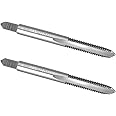Burkit 2pcs 1/4"-24 UNC Thread Tap Right Hand, HSS 1/4 x 24 UNC Straight Fluted Machine Tap