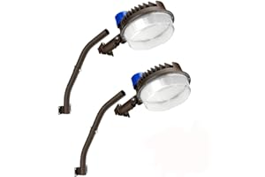 Juyace 18000lm LED Barn Light Dusk to Dawn Outdoor Lighting 120W 5000K Daylight Adjustable Angle Yard with Photocell IP65 Waterproof for Security Area 2 Pack ﻿