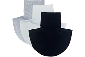 BESTERY REDODECO 3pcs Womens Mock Half Top Collar Neck Dickey False Fake Turtleneck (Black+White+Gray), 39 cm/15.6 inch(stretch elastic)