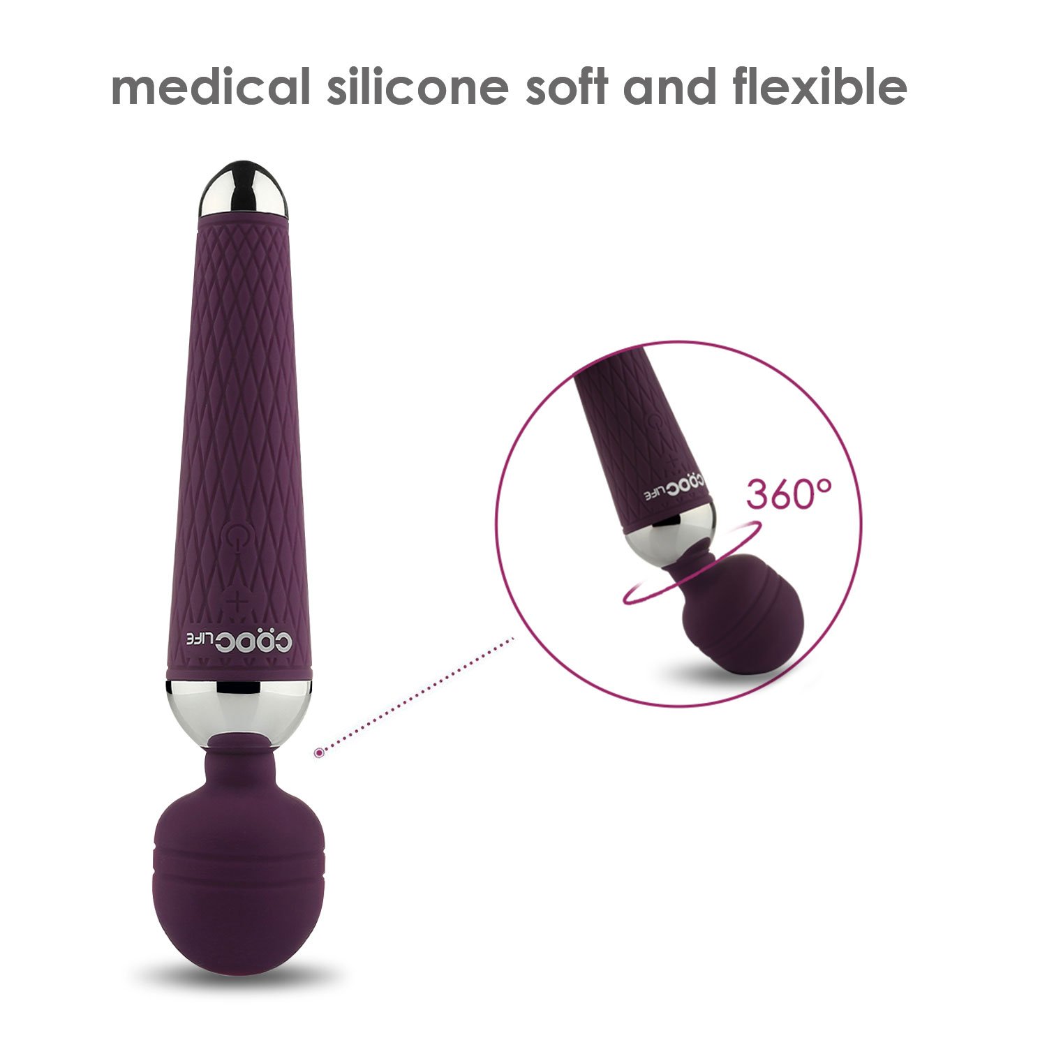 Rechargeable Massager with 16 Powerful Speeds, CRDC Life Portable Therapy Body Massager for Muscle Aches and Sports Recovery