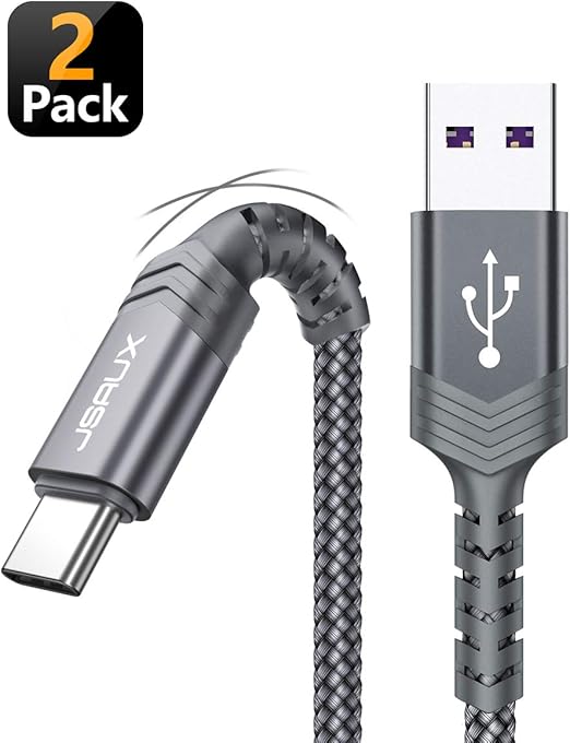 JSAUX Cable USB Tipo C, (1M+2M,2Pack) Cable USB A a USBC Cargador