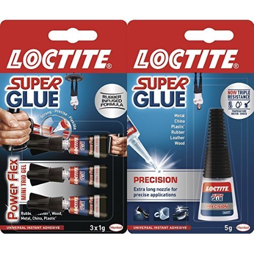 Loctite Super Glue Mini Trio Power Flex Gel and Super Glue Precision Bundle