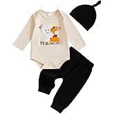 Thorn Tree Baby Girl Boy Halloween Outfit My 1st Halloween Ghost Romper Long Pants Knit Hat Newborn Infant Fall Clothes