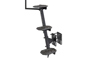 Jyoelron Side-Mount Boat Trailer Steps with Handrail, EVA Anti-Slip Mat, 450Lbs Capacity, Recommended for Bow Heights up to 3