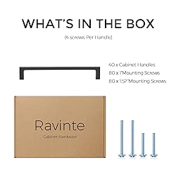 Ravinte 40 Pack 6-1/4 inch Hole Centers Matte Black