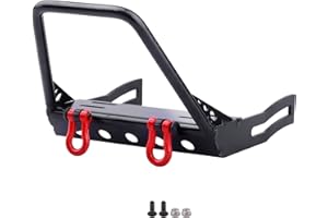 CrazyHobby Metal RC Crawler Front Bumper with Winch Mount Shackles for Axial SCX10 & SCX10 II Redcat Gen7 Gen 8 Upgrades (Type A)