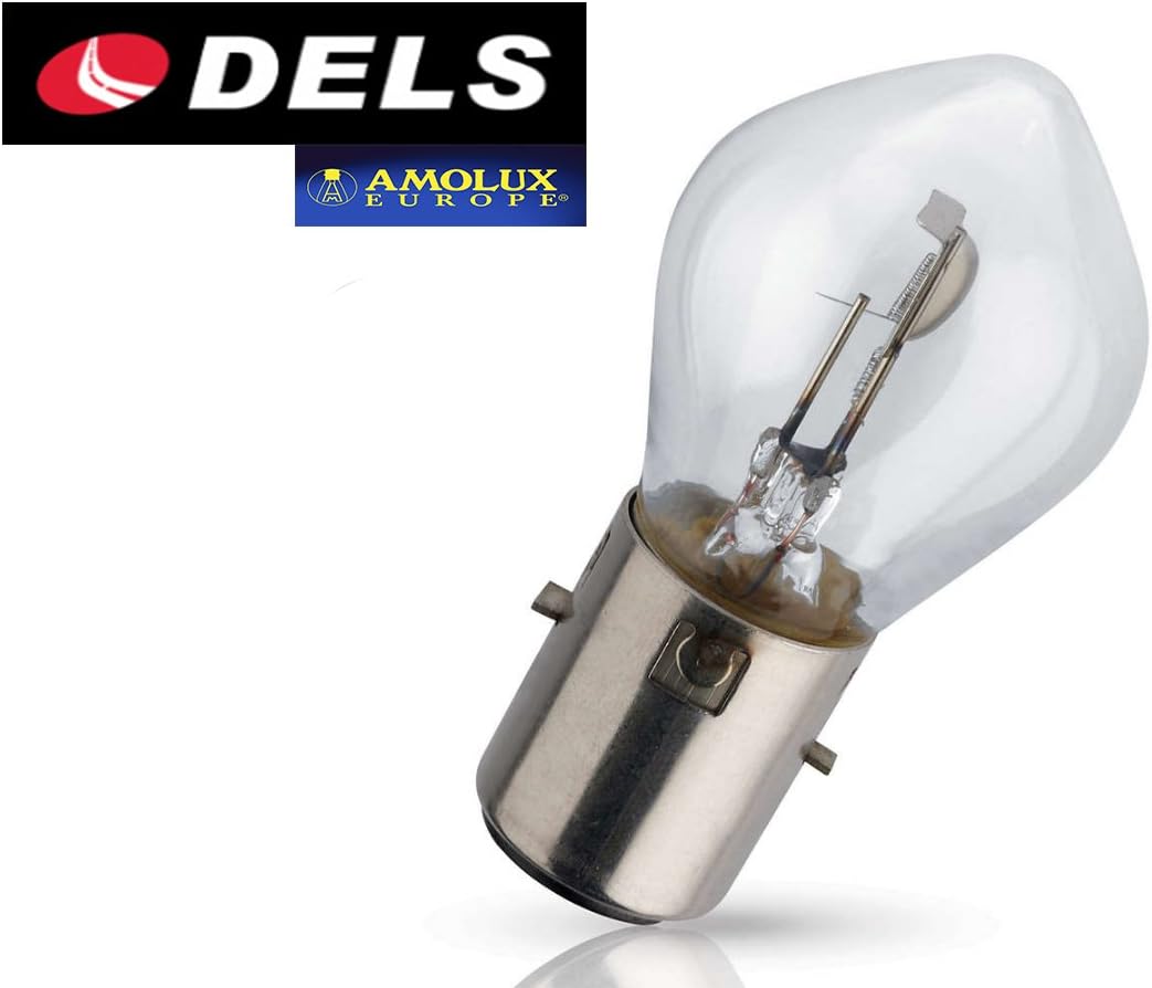 1 BOMBILLA DELS AMOLUX S2 BA20d 12V 35/35W LAMPARA MOTO NORMAL HOMOLOGADA COCHE MAXIMA CALIDAD HALOGENA
